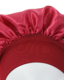 1pc Night Sleep Cap Wide Band Satin Bonnet For Curly Hair Care
