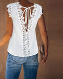 Contrast Lace Tied Detail Top