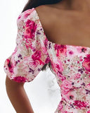 Floral Print Tied Detail Mini Dress