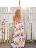 floral cutout crisscross backless dress