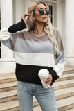 striped dropped shoulder sweater