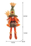 Halloween Scarecrow Dwarf Hugging Pumpkin Faceless Female Doll