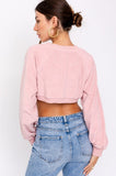 super cropped french terry pullover