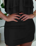Rose Detail Halter Top & Skirt Set