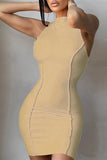 Ladies Sleeveless Vest Dress Tight Vest Dress Women Slim Mini Tight Dress Elastic wholesale