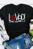 Valentine's Day Plaid Heart Arrow Loved T-shirt