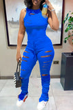 Women's sports jumpsuit solid color sexy Hole one-piece  romper fitness Elastic wholesale