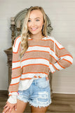 Striped Colorblock Sweater Hoodie