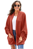 Patch Pockets Batwing Sleeve Cardigan