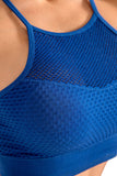 Mesh Splicing Textured Active Sports Bra