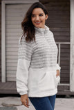 Fuzzy Striped Furry Sweatshirt
