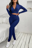Two-piece Crop Top and High Waist Leggings Yoga Wear Tracksuit Set