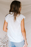 Embroidered Eyelet Cap Sleeves Top