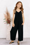 Spaghetti Strap Wide Leg Girl’s Jumpsuit with Pocket