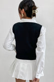 argyle v neck knitted vest