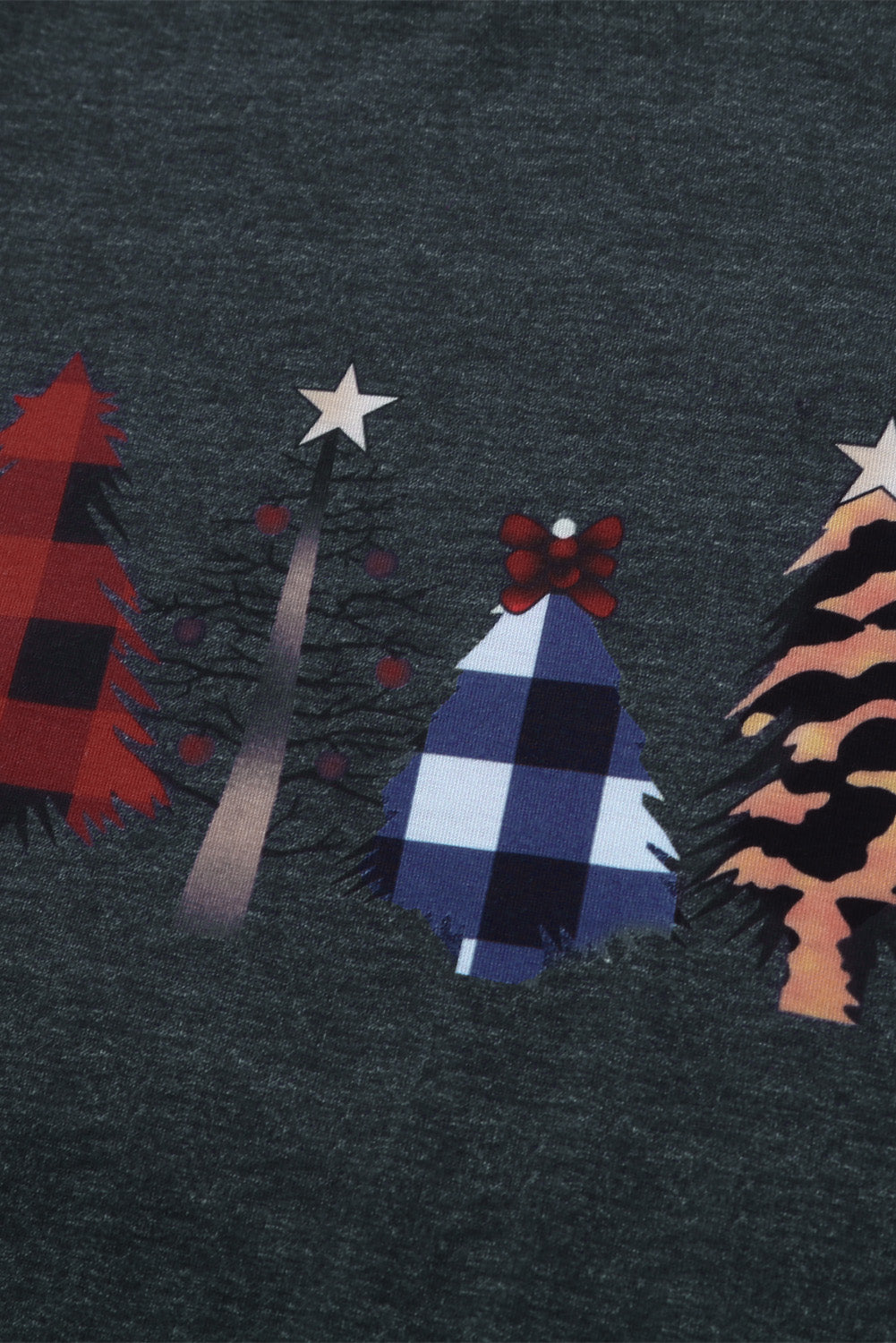 Christmas Pattern Plaid Splice Long Sleeve Top