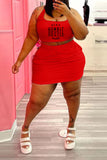 Summer plus size woman clothing set fashion casual u-neck 2 peice skirt sets woman