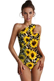 Sunflower Asymetrical Neck One-piece Swimsuit