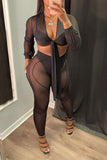 sexy sets for women two pieces solid color Net yarn perspective woman clothing set wholesale