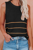 Knit Tank Top with Stripes