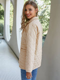 lapel collar quilted jacket