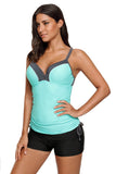 Mint Bralette Tankini Top with Shorts Swimsuit