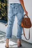 Patches Cotton Pocketed Denim Jeans