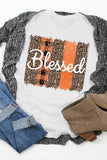 Blessed Leopard Plaid T-shirt