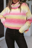 Cowl Neck Ombre Knit Sweater