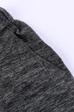 Heathered Black Pocketed Casual Joggers