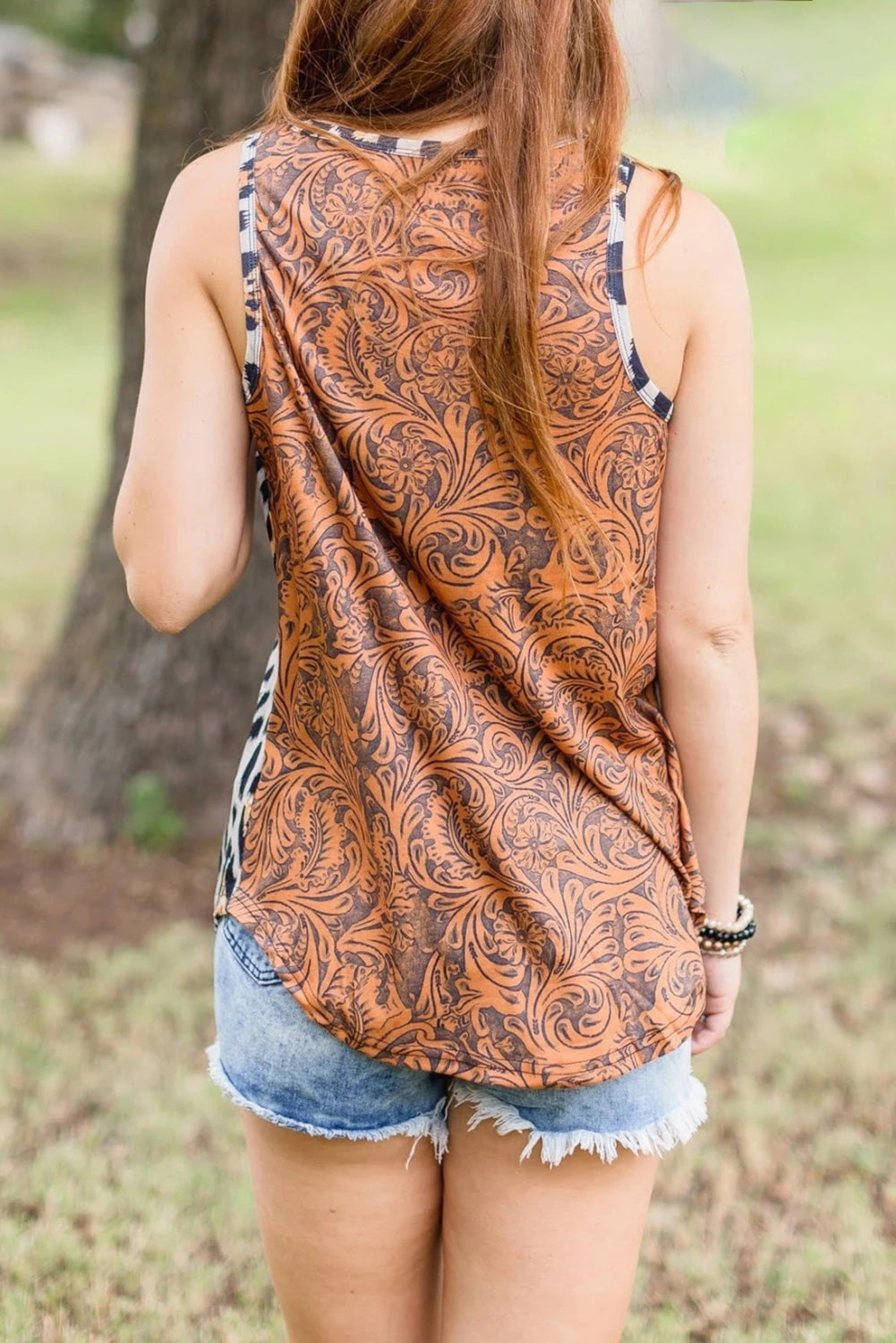 and Vintage Floral Mixed Print Tank
