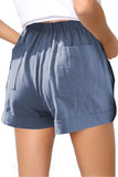 Elastic Waist Drawstring Girl's Shorts with Pockets