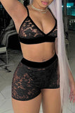 Ladies sexy woman clothing set lace bra and tight  2 peice short sets woman multicolor wholesale