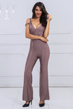 solid color sleeveless backless jumpsuit