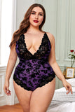 Plus Size Promise Purple Lace Teddy