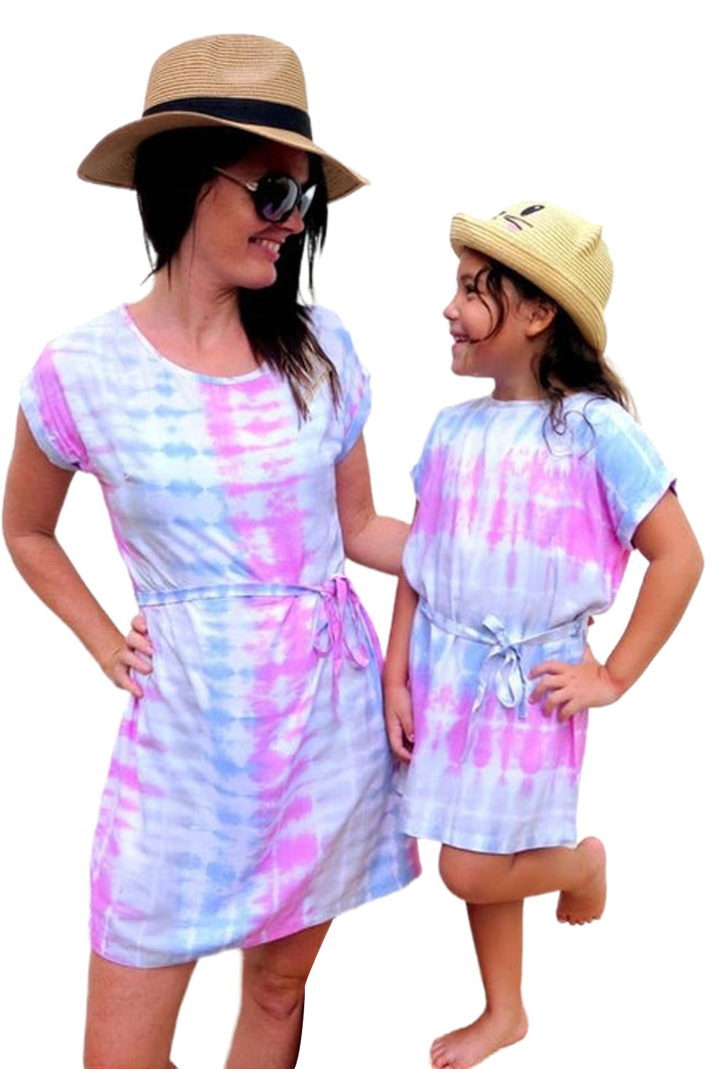 Family Matching Mom Multicolor Tie-dye Mini Dress