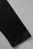Casual Print Patchwork Zipper Collar Skinny Jumpsuits