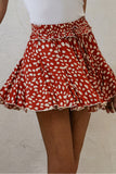 Printed Ruffled Hem A-Line Mini Skirt