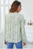 floral frill trim babydoll blouse
