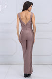 solid color sleeveless backless jumpsuit