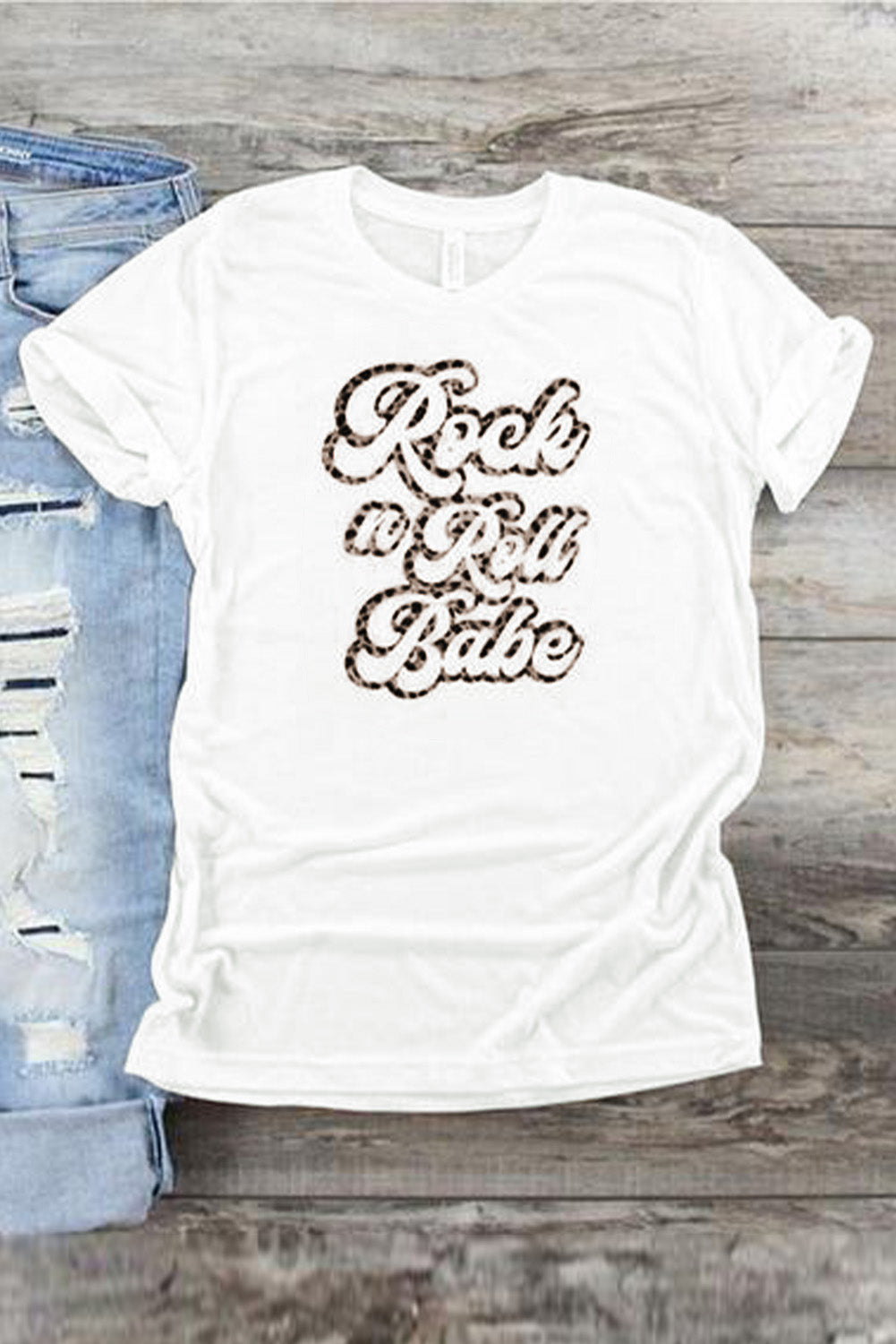 Rock N Roll Babe Leopard Graphic Tee