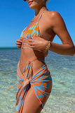 Summer women's sexy swimwear halter strap fashion bikini beach swimwear three-piece sets woman wholesale