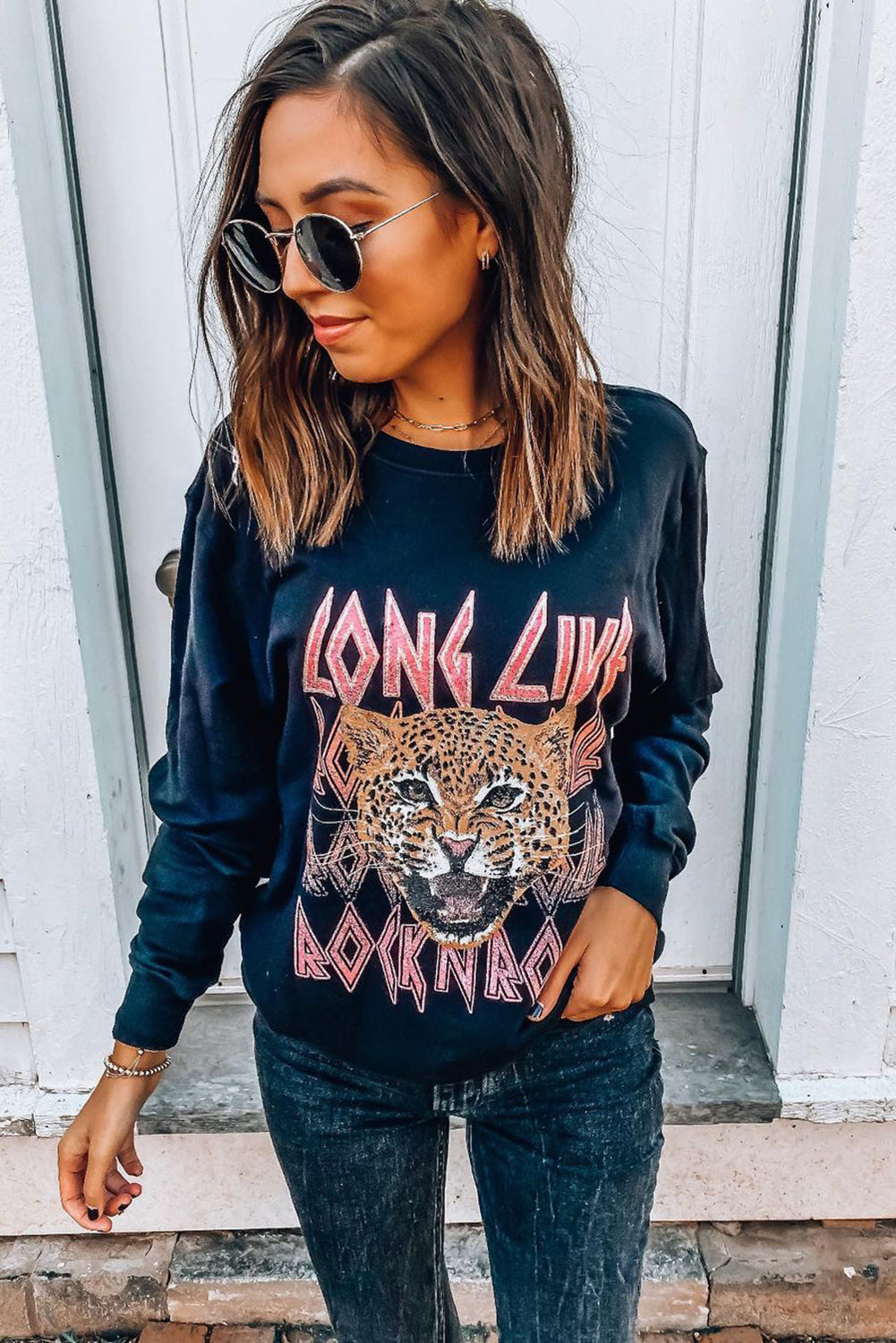 Letters and Tiger Graphic Sweatshirt