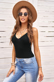 V-Neck Ribbed Knitted Crop Top