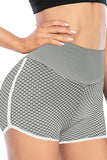 High Waist Honeycomb Contrast Stripes Butt Lifting Yoga Shorts