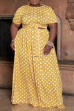 plus size woman clothing set Long Maxi Dress Ladies 2 peice maxi dress sets woman Polka Dot print wholesale