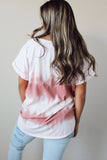 Tie-dye Print Rolled Sleeve T-shirt