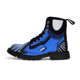 futuristic space mechanic blue mens boots