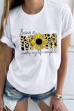 Sunflower Mom Slogan Letters Graphic Tee