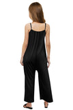 Spaghetti Strap Wide Leg Girl’s Jumpsuit with Pocket